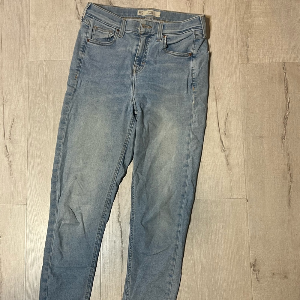 Topshop Denim Skinny Jeans in Light Blue